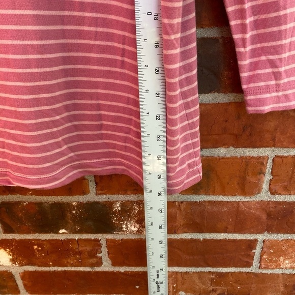 Lou & Grey Womens Small Signature Soft Oversize Boxy Cowl Neck Pink Stripe Top - Picture 8 of 9